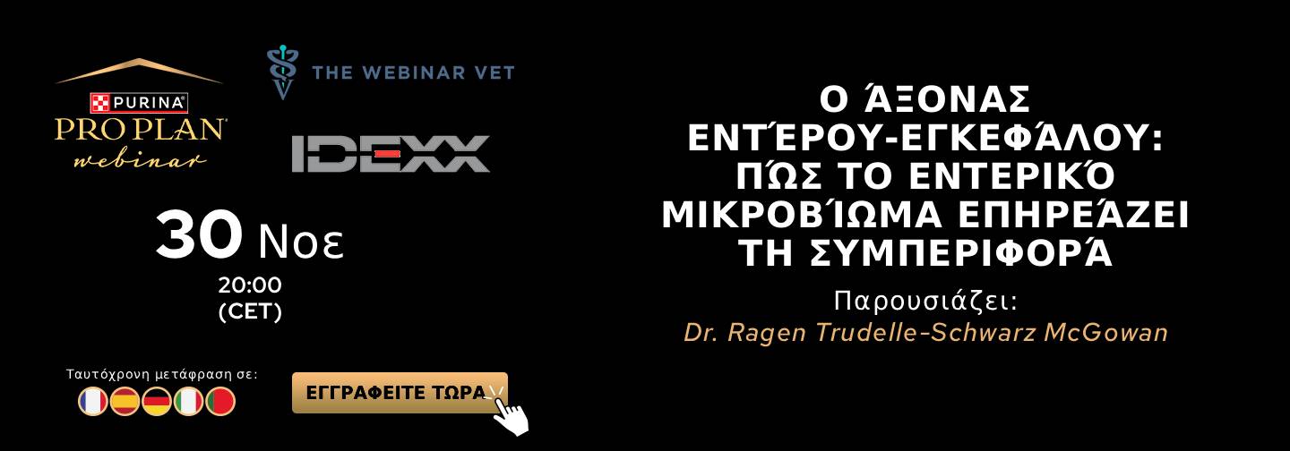 Διαφημιστικό γραφικό για διαδικτυακό σεμινάριο σχετικά με τον άξονα εντέρου-εγκεφάλου και την επίδραση του εντερικού μικροβιώ